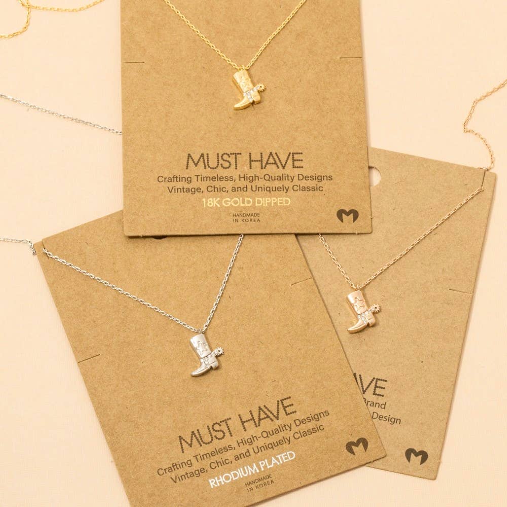 Fame - Ketting met hanger cowboylaarzen goud/zilver