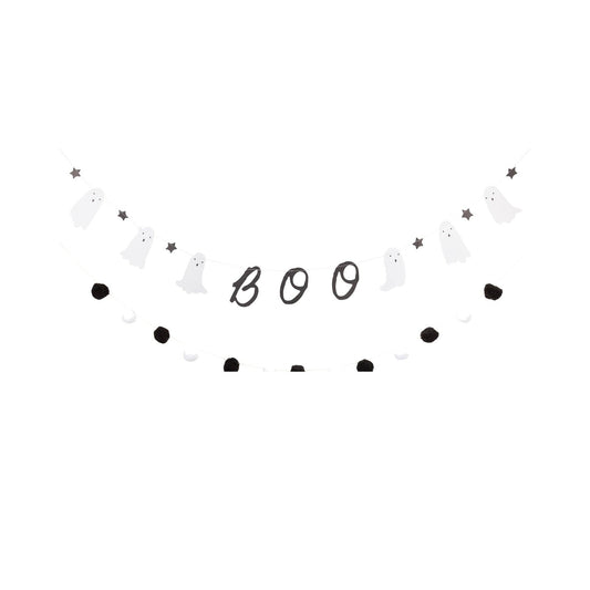 PLHB282 - Boo Ghost Pom Pom Garland Set
