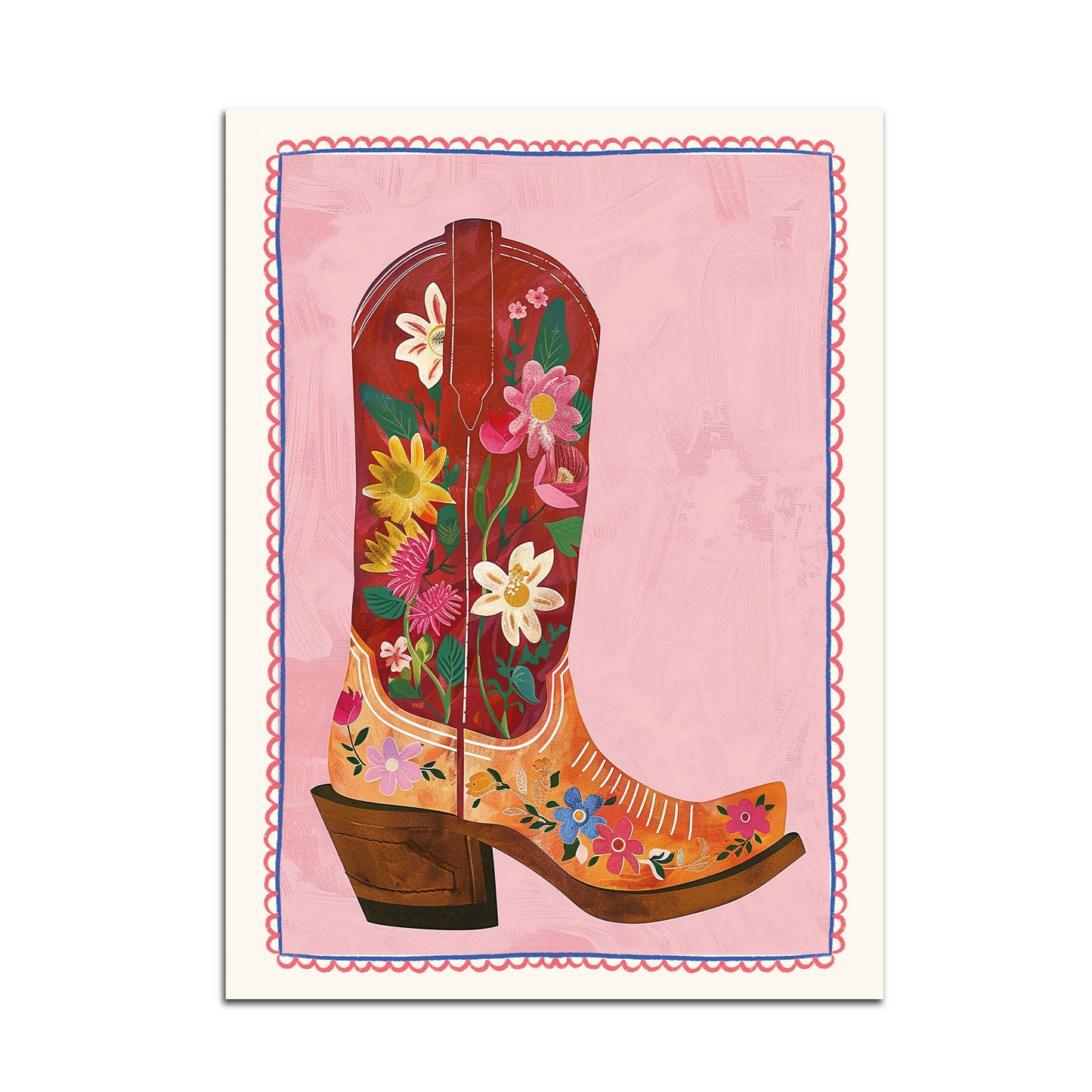 Seven Icons - Kunstdruk Cowgirl boots A4/A3/A2