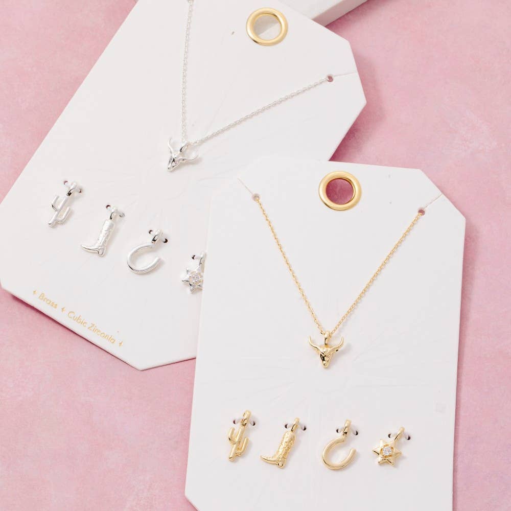 Fame - Westerse Stierenkop ketting met verwisselbare hangers