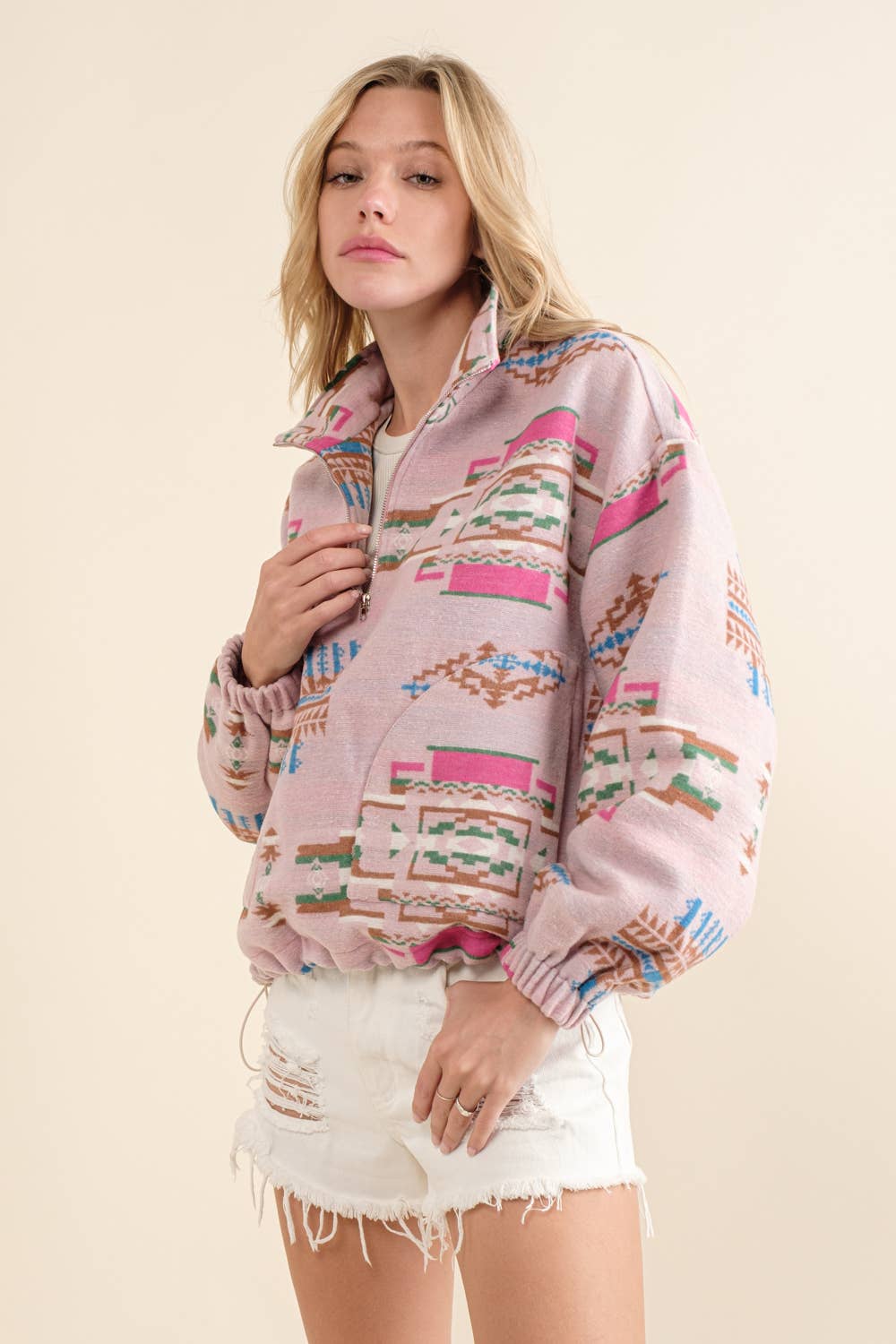 Blue B - Azteekse trui van zacht geborsteld fleece