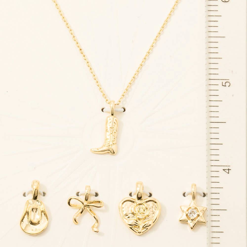 Fame - Westerse Cowboylaarzen ketting met verwisselbare hangers