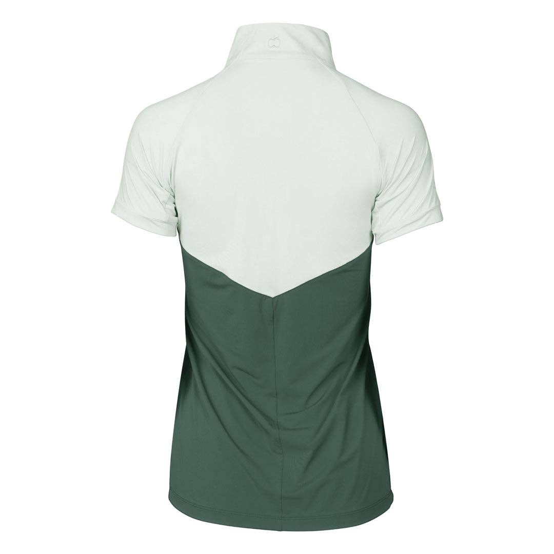 Dapplebay - Dames zip rijtop korte mouw licht teal/ evergreen