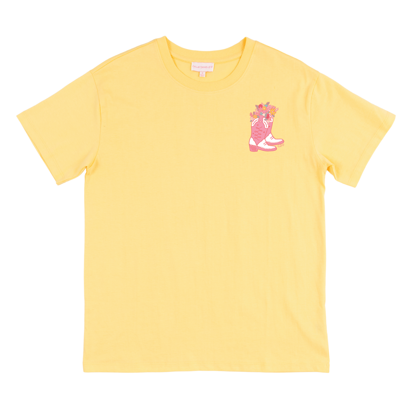 OP=OP - Callie Danielle - Let's Grow T-shirt pastel geel roze