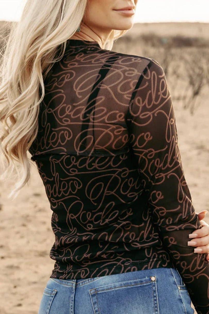 Pretty Bash - Western Rodeo mesh top longsleeve