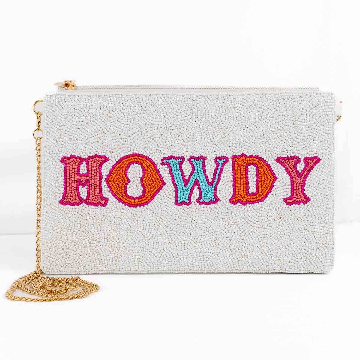 Royal Standard - Beaded Bag Howdy Friends Crossbody met kralen wit/ multicolor