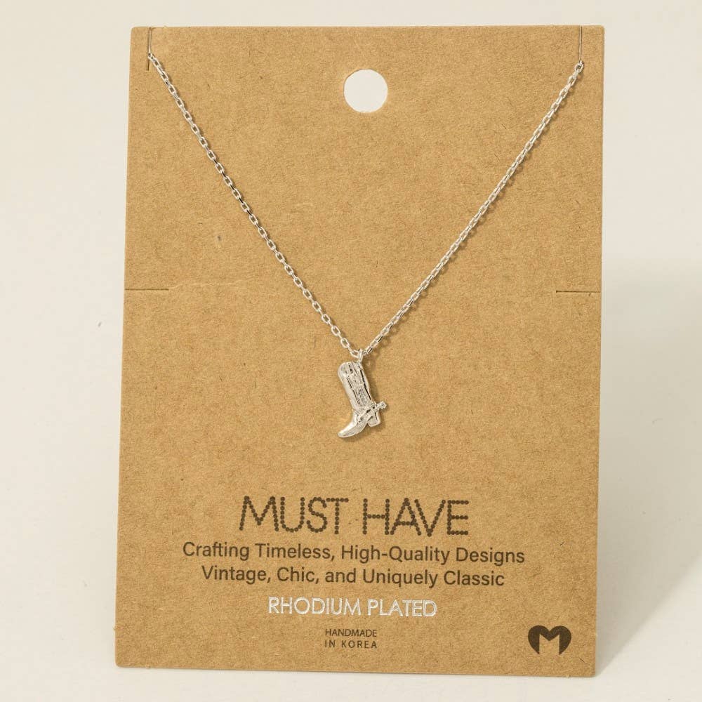 Fame - Collier avec pendentif botte de cowboy dorée