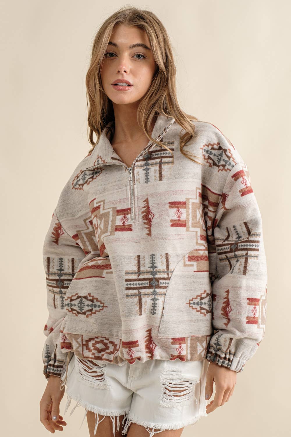 Blue B - Azteekse trui van zacht geborsteld fleece