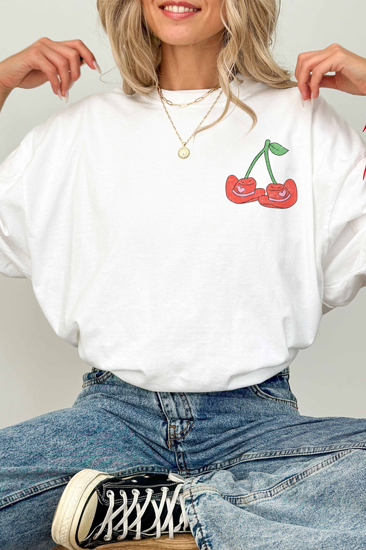 OP=OP - Good Day - Cowgirl Cherry oversized T-shirt