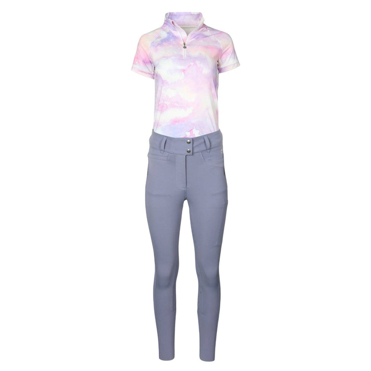 Dapplebay - Lavender Haze zip rijshirt korte mouw