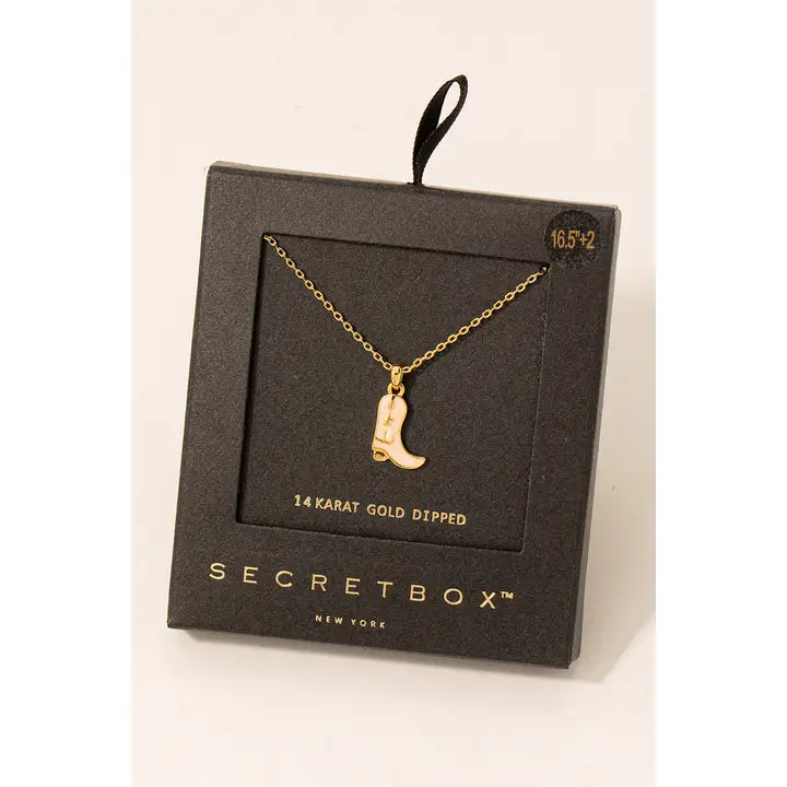 Fame - Gouden western cowboylaars bedelketting