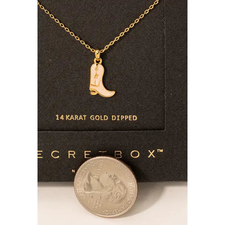 Fame - Gouden western cowboylaars bedelketting