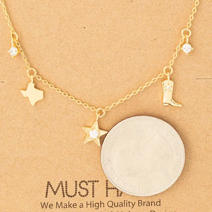 Fame - Texas star boots bedelketting goud of zilver