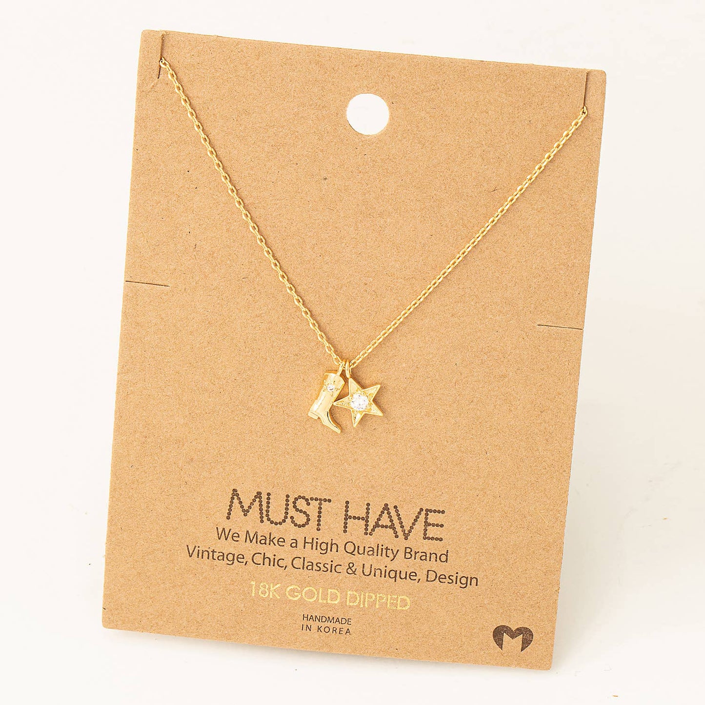 Fame - Westerse Cowboylaarzen & Ster ketting goud/zilver