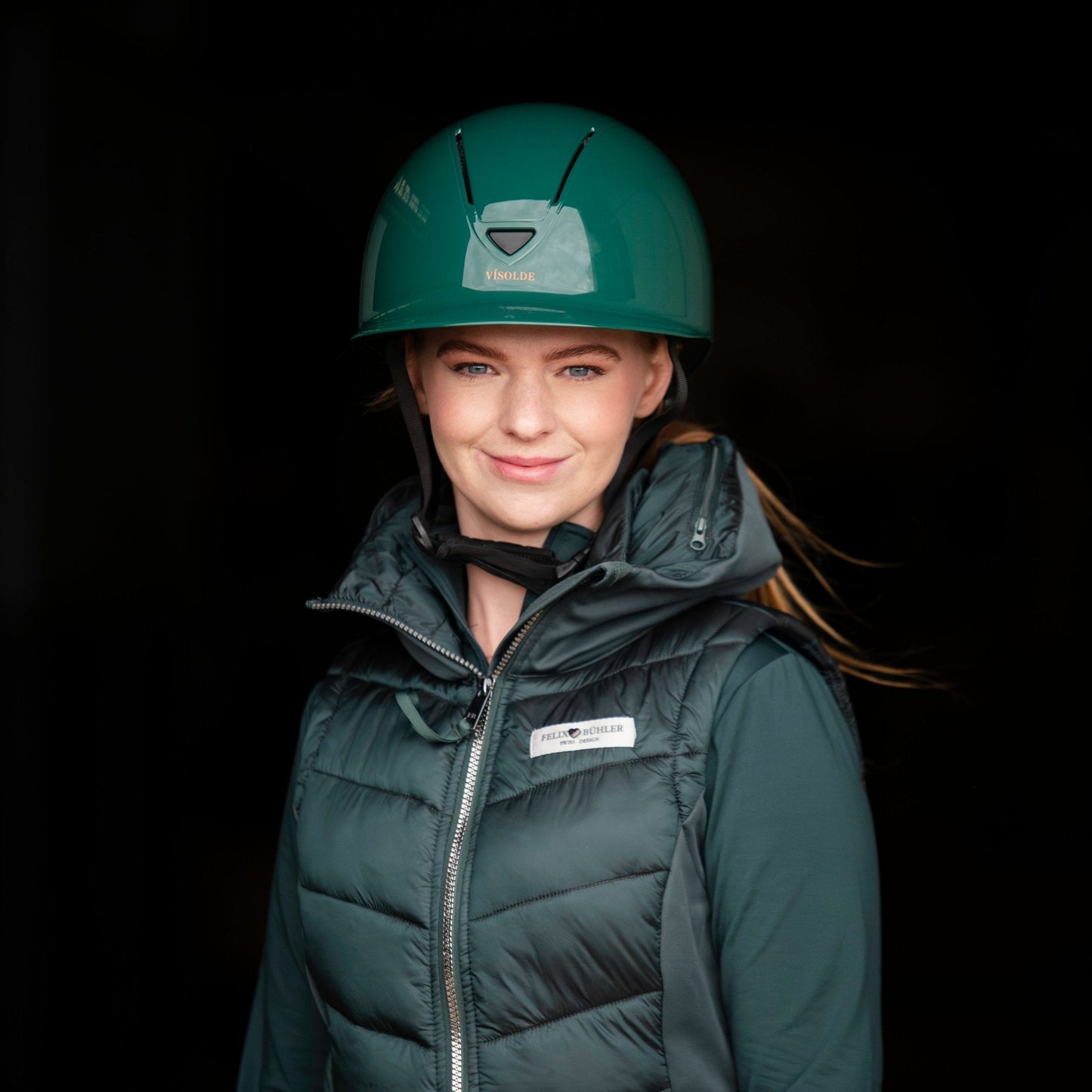 Vísolde - Schaal paardrijhelm Donkergroen