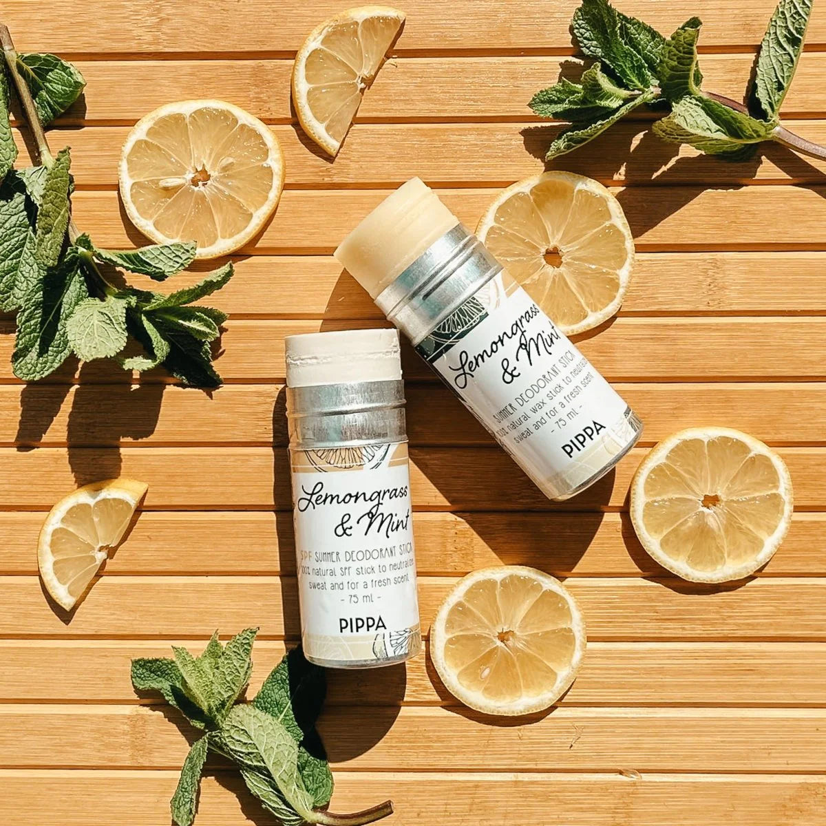 Pippa - Lemongrass & Mint summer deodorant stick (met/zonder SPF)