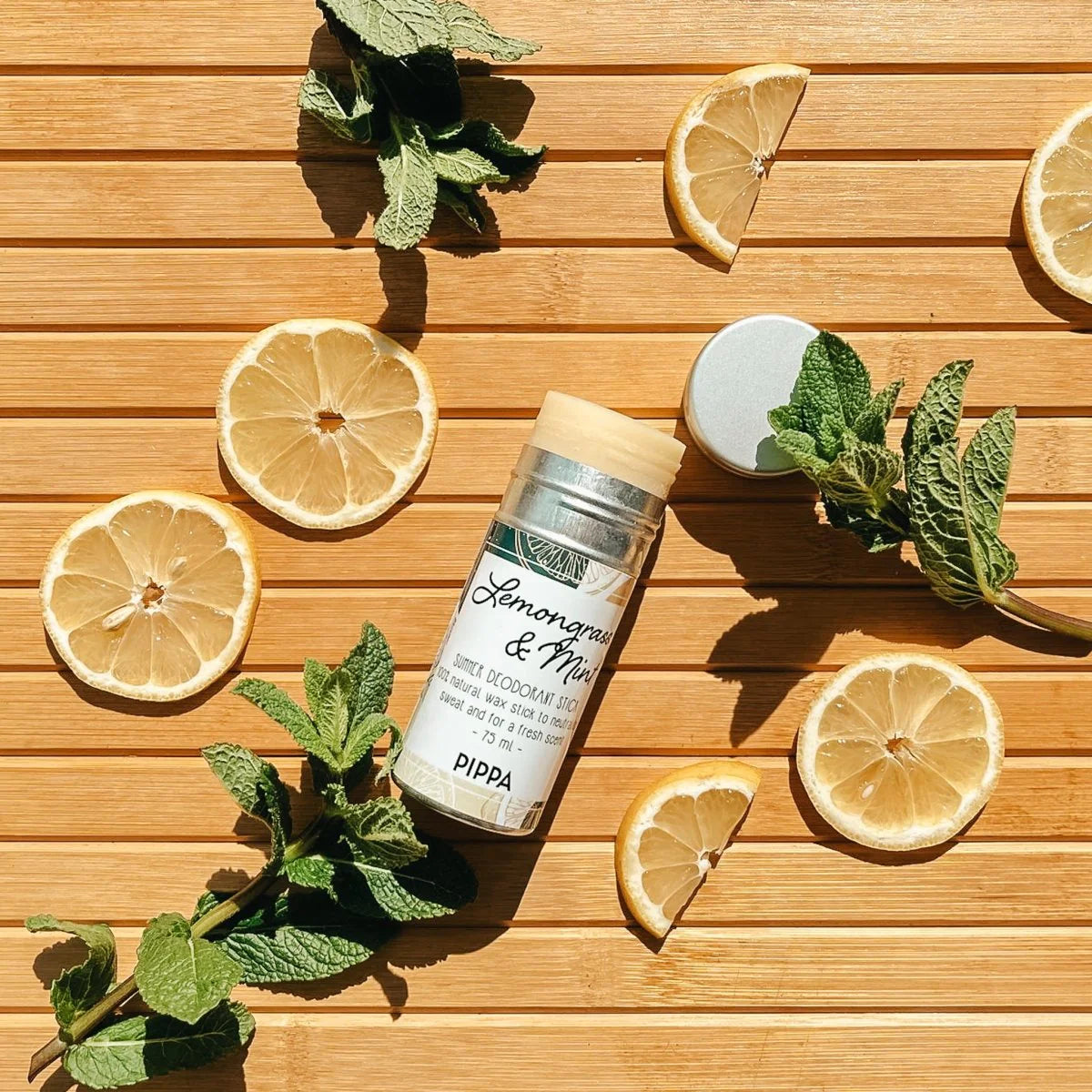 Pippa - Lemongrass & Mint summer deodorant stick (met/zonder SPF)