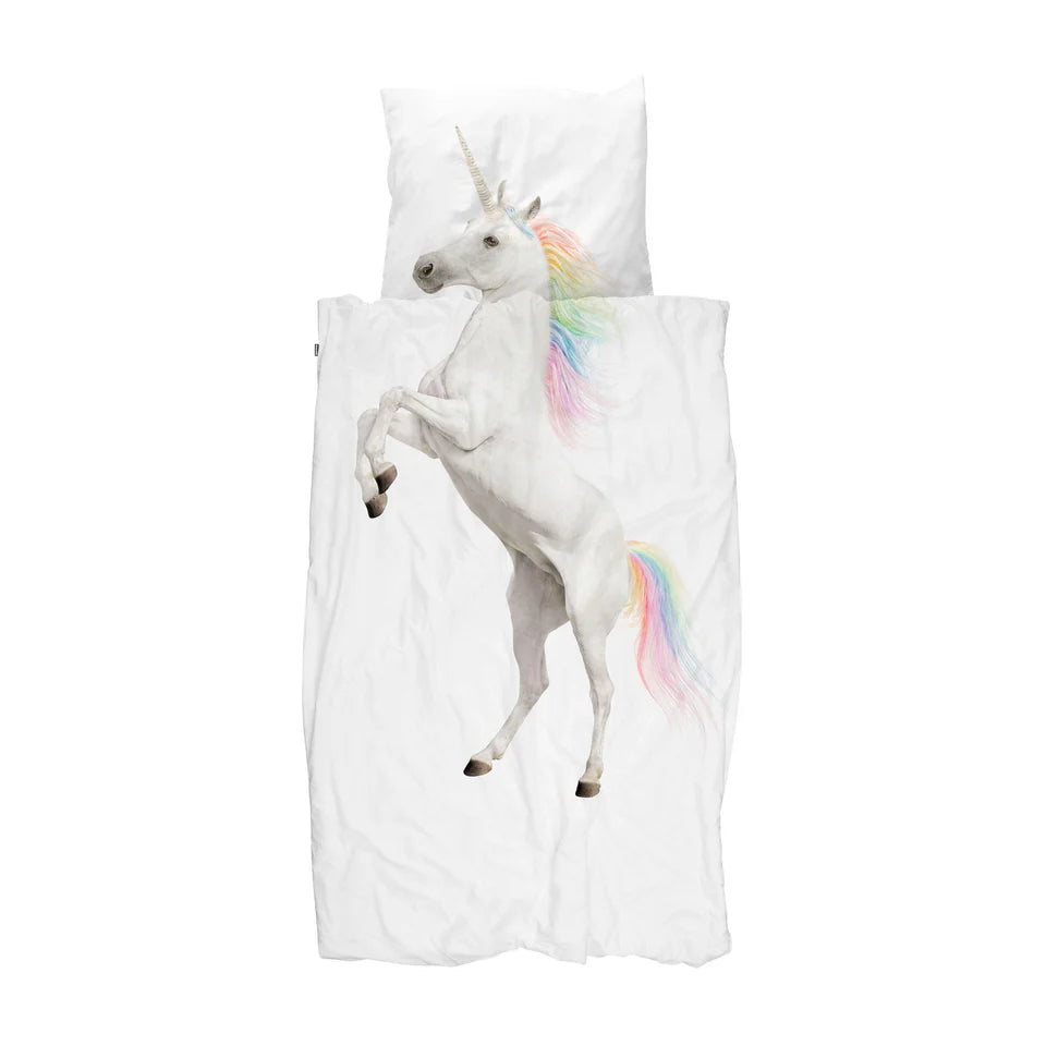 Snurk - Dekbedovertrek Unicorn wit