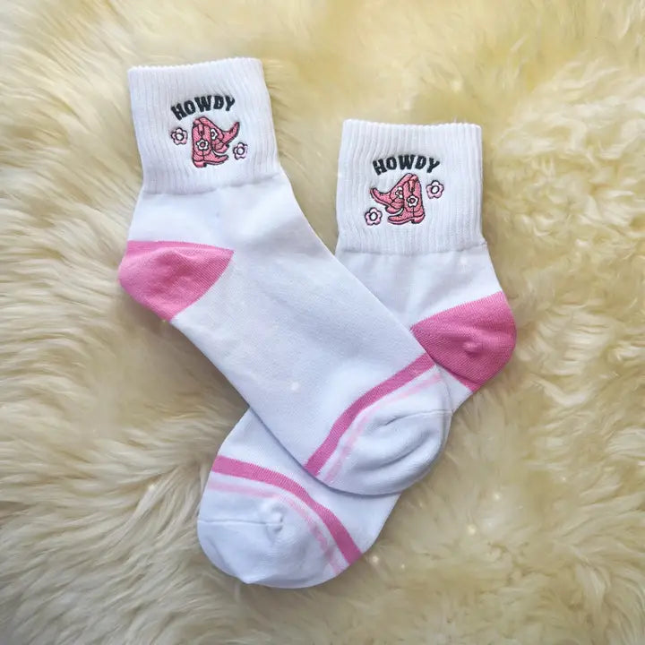 Wildflower Co - Geborduurde sokken van Howdy Cowgirl