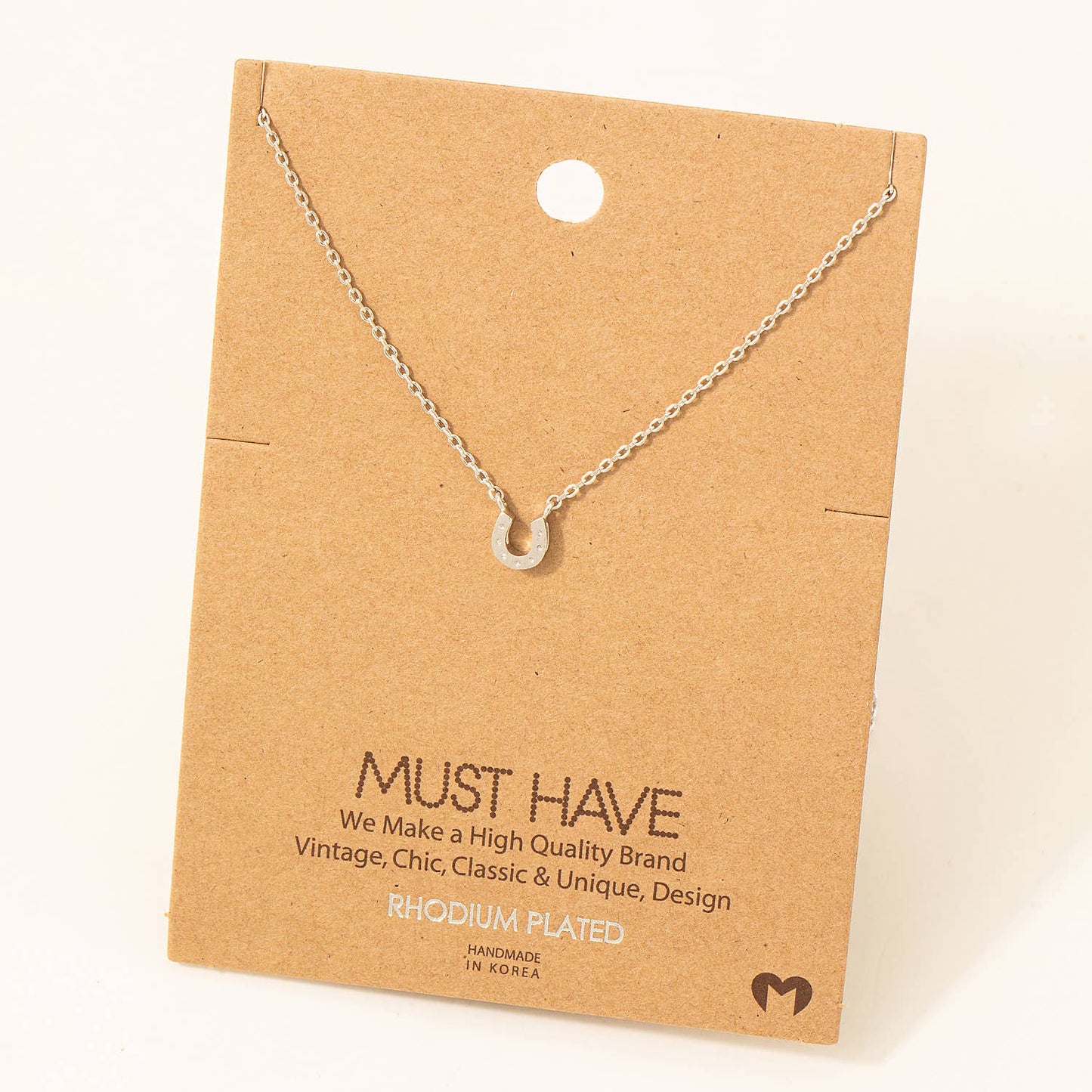 Fame - Collana con ciondolo mini ferro di cavallo dorato
