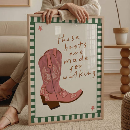 Seven Icons - Kunstdruk Print These boots are made for walking Poster A4/A3/A2