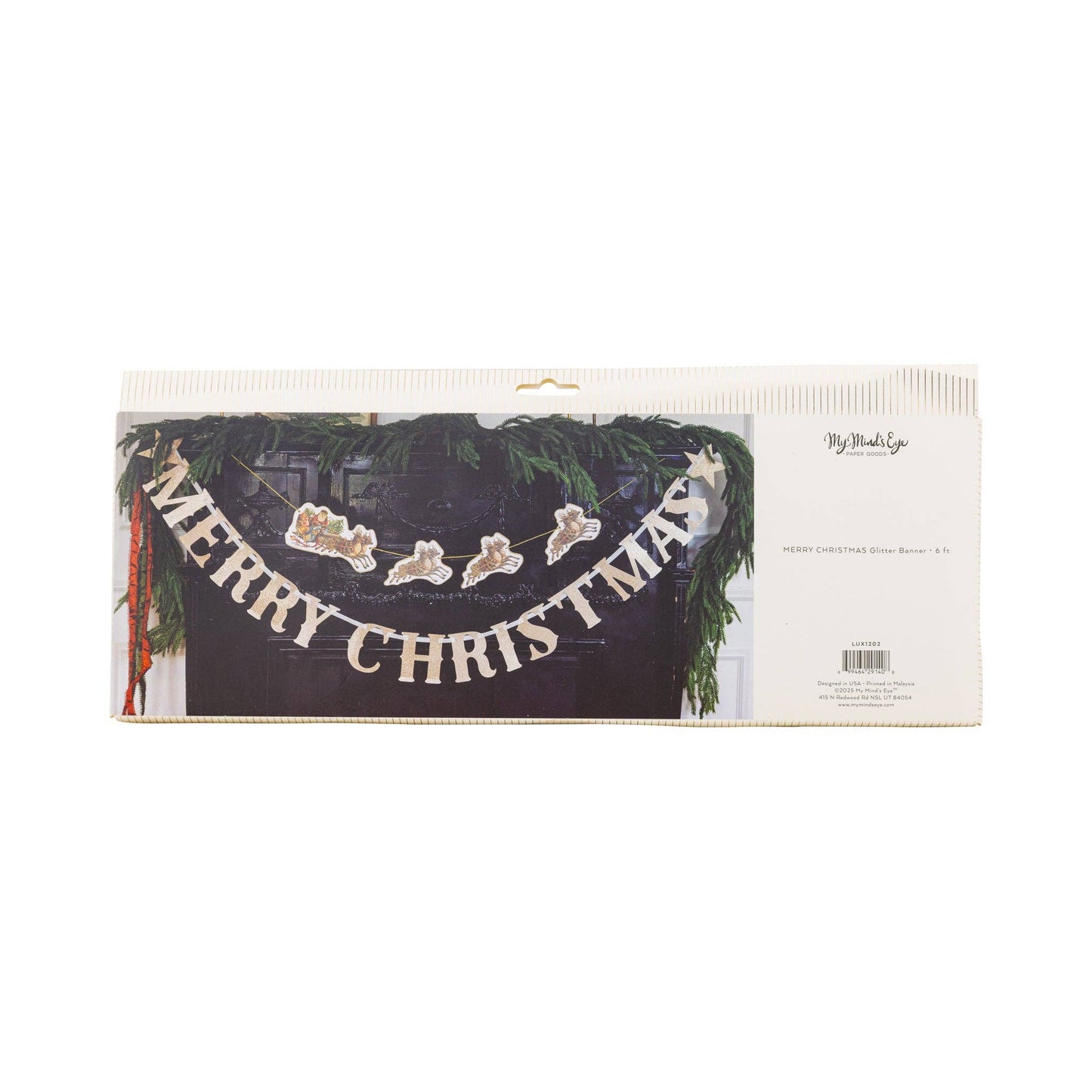 My Mind’s Eye - Merry Christmas Kerst Glitter Chipboard slinger