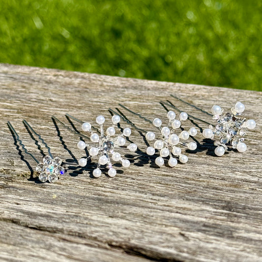 FMH - Knotpin schuifspeld met parels en glitter voor dressuur knot div. soorten