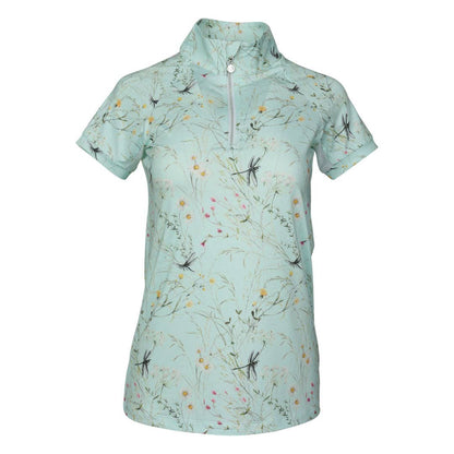 Dapplebay - Chemise d'équitation à manches courtes Dragonfly Meadow Green zip
