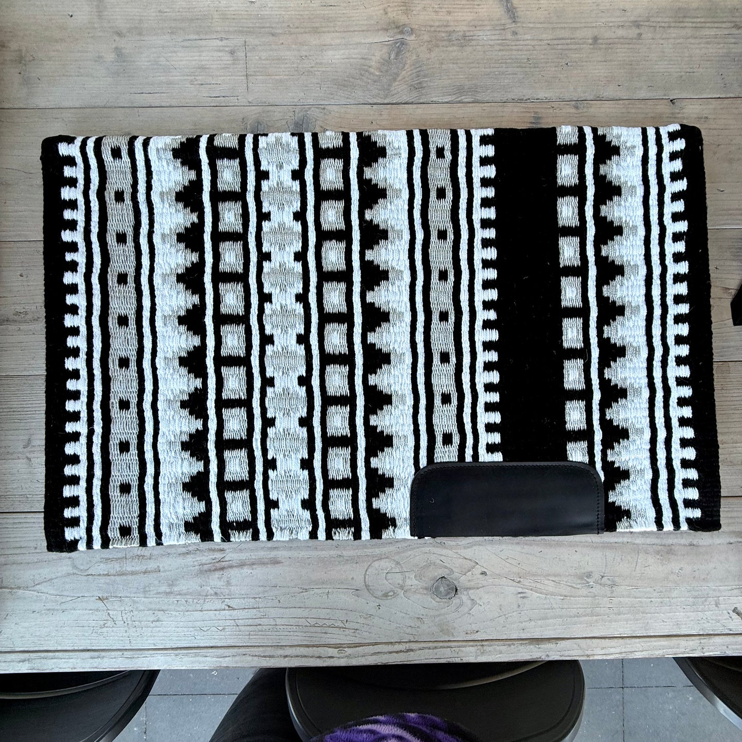 SB052 - Western oversized showblanket A - Zwart, zilver, wit