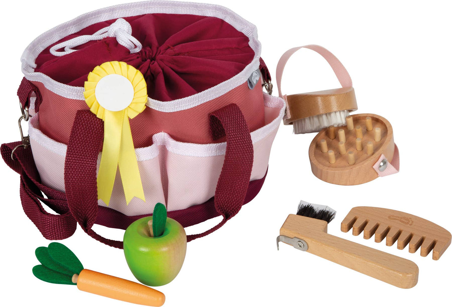 Small Foot - Hobby Horse Paardenverzorgingsset met tas rood