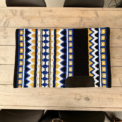 SB024 - Western Oversized Showblanket A - Schwarz, Blau, Gold
