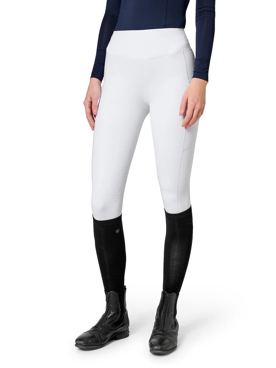 Equestrian Stockholm - Colección Core - Mallas de equitación blancas Movement rijlegging (full-seat)