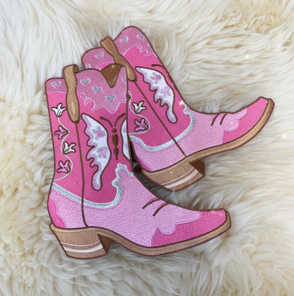 Wildflower Co - Pink Cowgirl Western XL Rückenpatches Stiefel/ Howdy