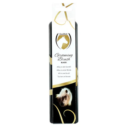 Excellent Horse - Grooming brush massage and hair brush M/L black/pink