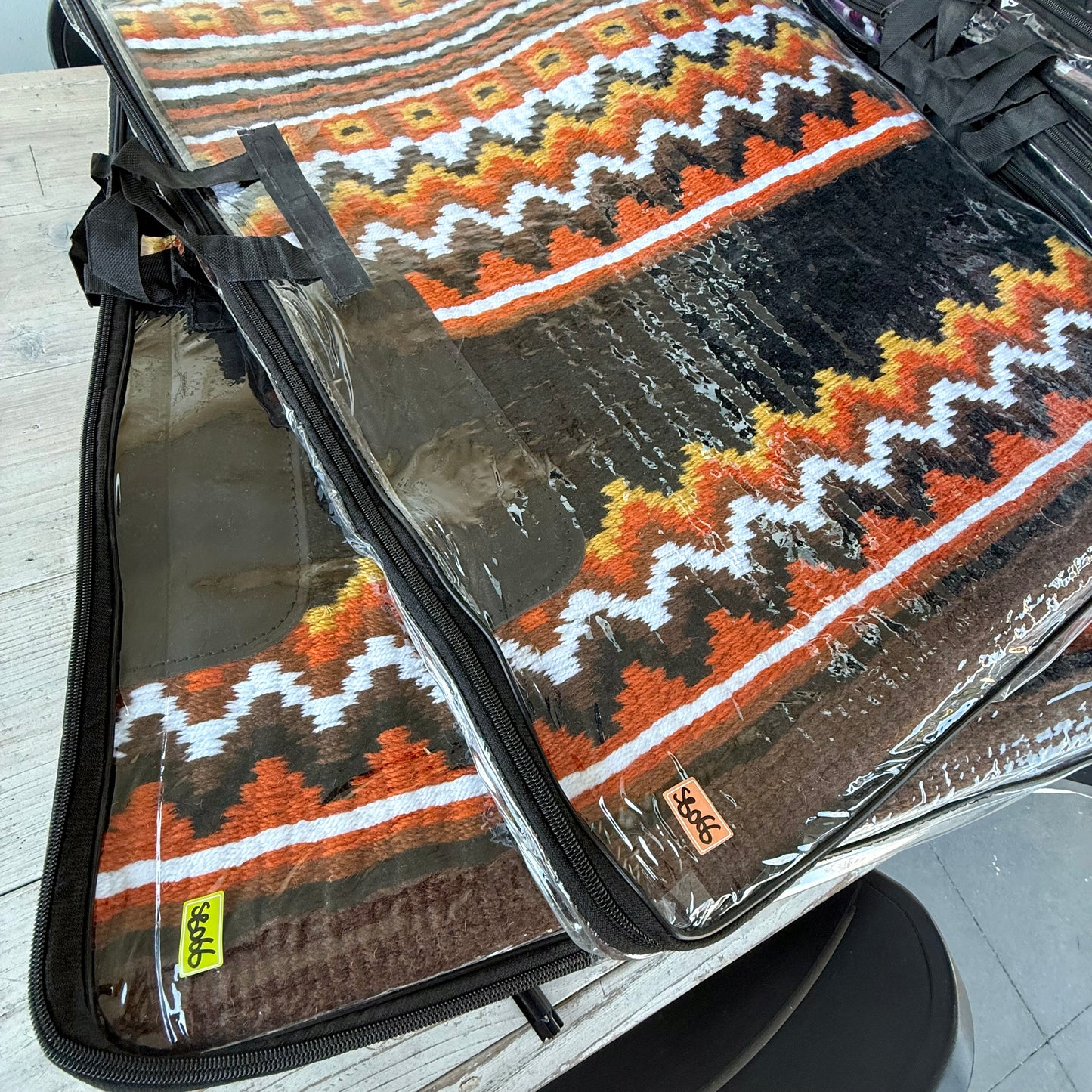 SB066 - Western oversized showblanket A - Bruin, oranje, camel