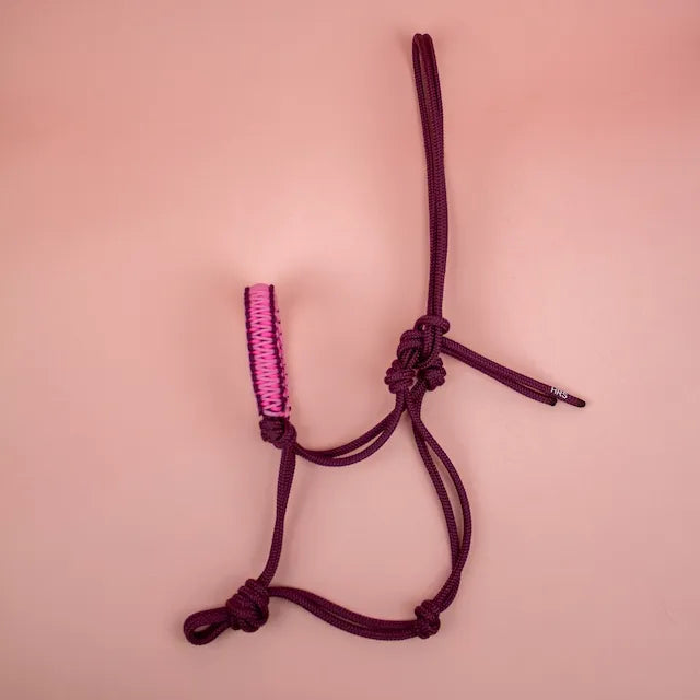 Horse Rope Shop - Azar 'Fluffy Candy' Bordeaux/Pink Lead Rope