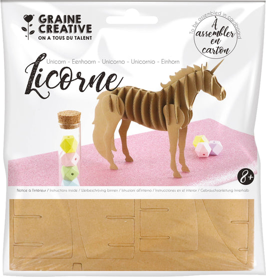 Graine Creative - Eenhoorn 3D kartonnen model 150x150mm