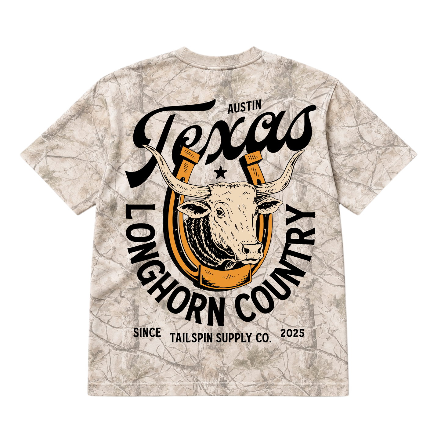 Tailspin - Longhorn Country Camouflage T-shirt unisex