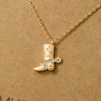Fame - Kette mit Anhänger Cowboy-Stiefel Gold/Silber