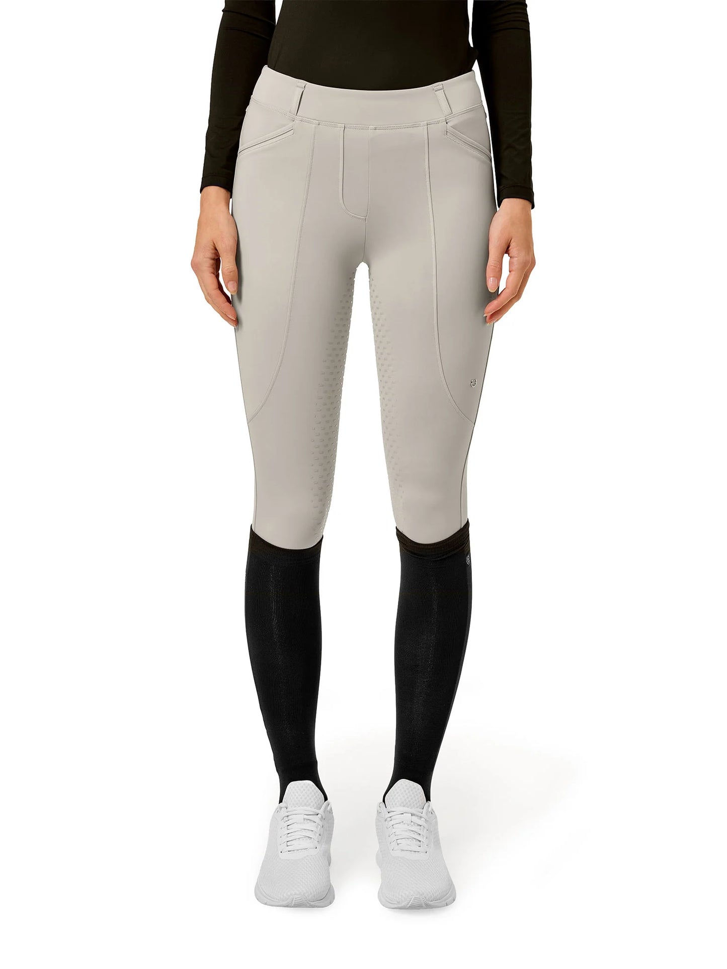 Equestrian Stockholm - SS26 - Tights da equitazione greige Premium (full-seat)