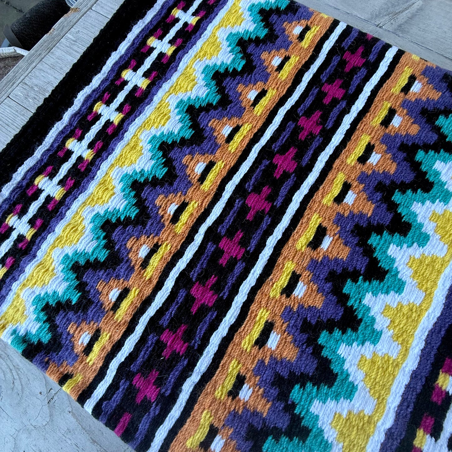 SB069 - Western oversized showblanket A - Zwart, paars, geel, mint