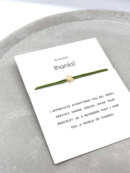 Parsley & pepper - Thanks thank you Star bracelet (various colors)