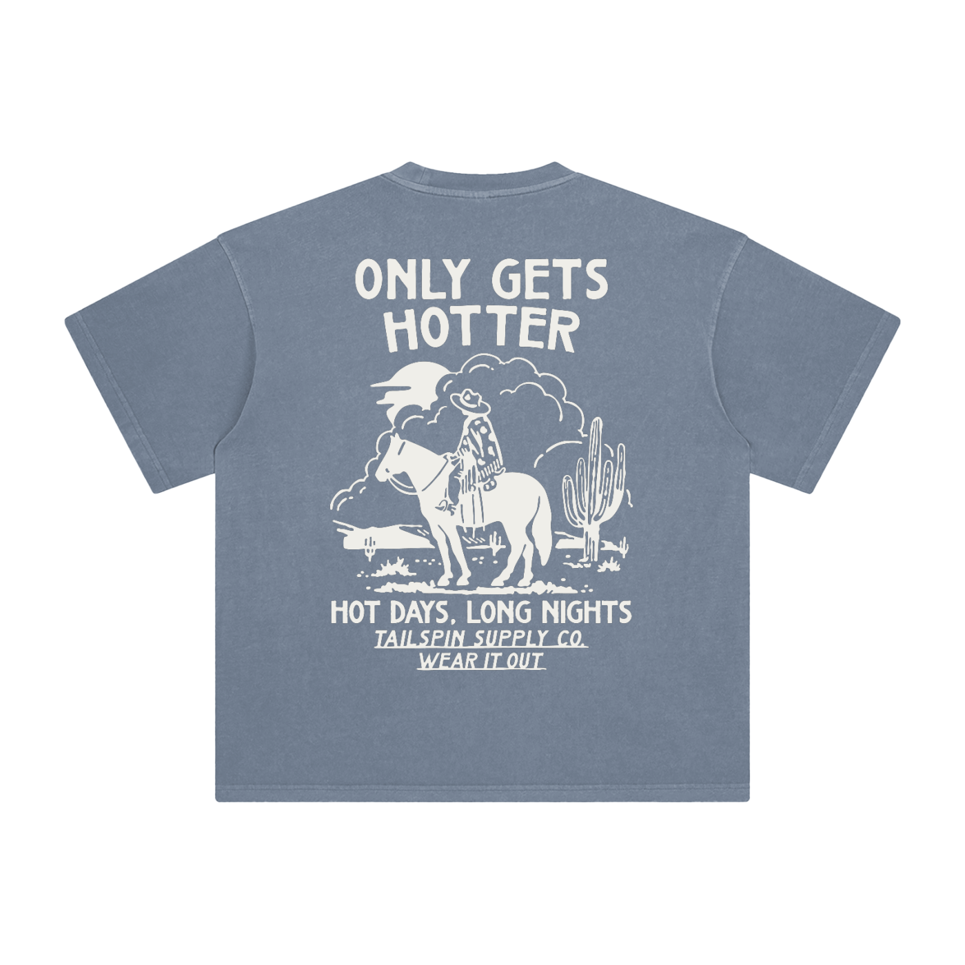 Tailspin - T-shirt unisexe gris bleu Only Gets Hotter