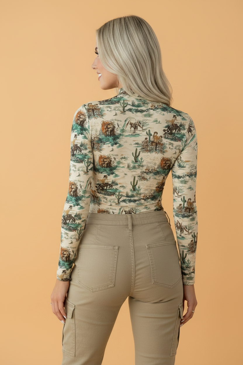 Pretty Bash - Western-top met lange mouwen