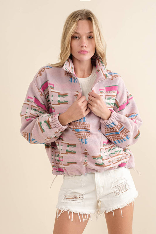 Blue B - Azteekse trui van zacht geborsteld fleece