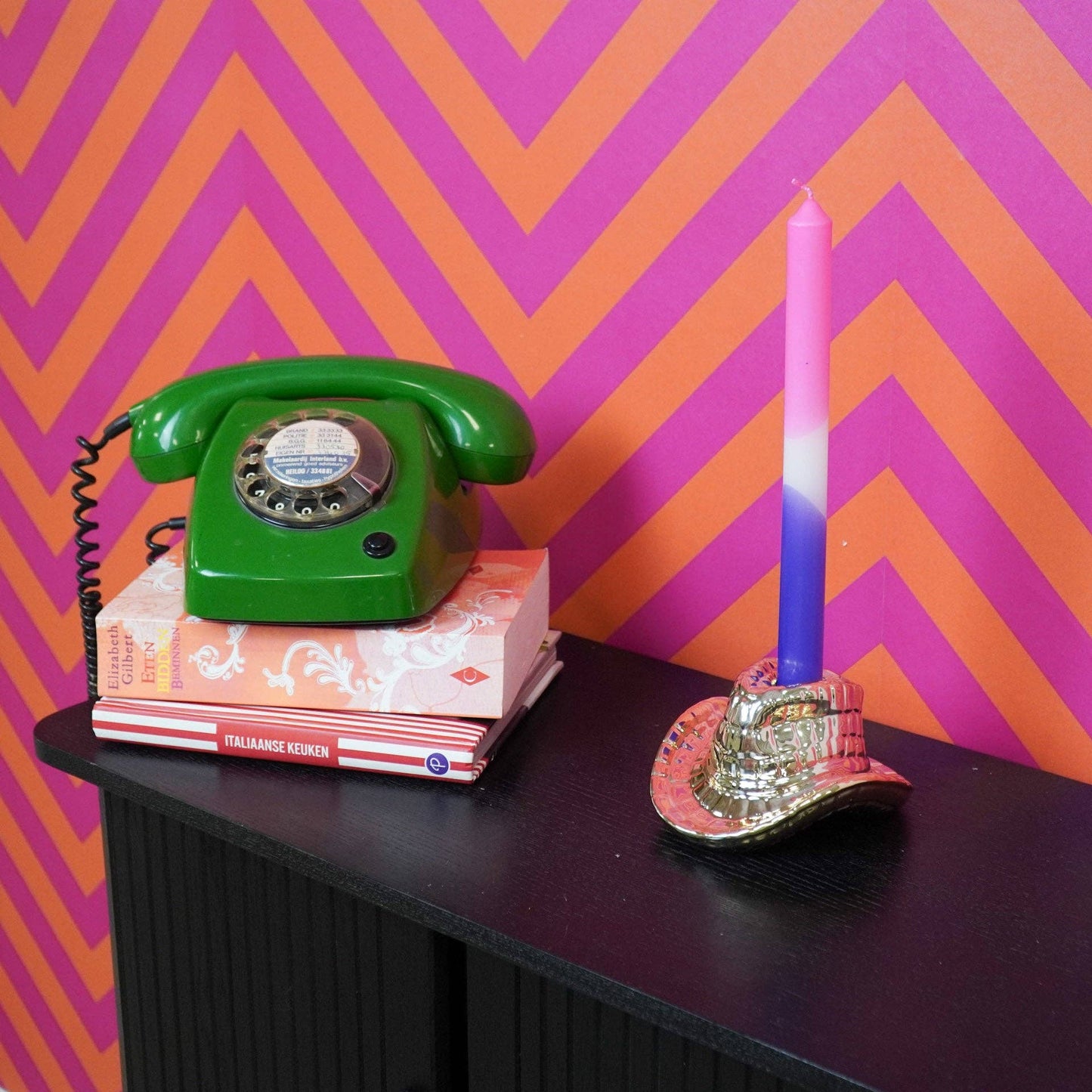 Housevitamin - Candle Holder Cowboy Hat Ceramic Gold