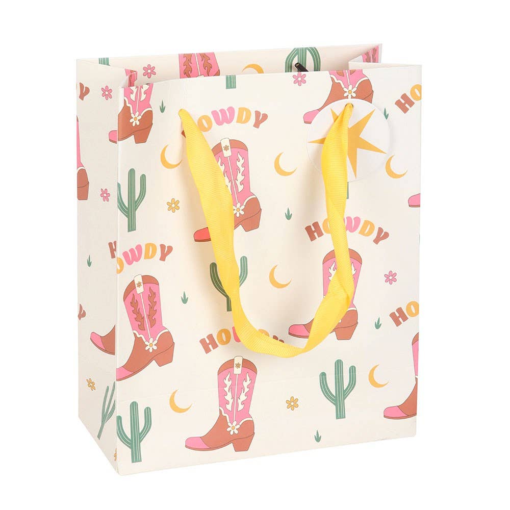 Something Different - Bolsa de regalo con estampado de bota de vaquero 23 cm