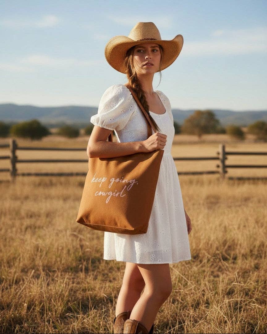 Bridle Up Hope - Keep Going Cowgirl geborduurde canvas tas
