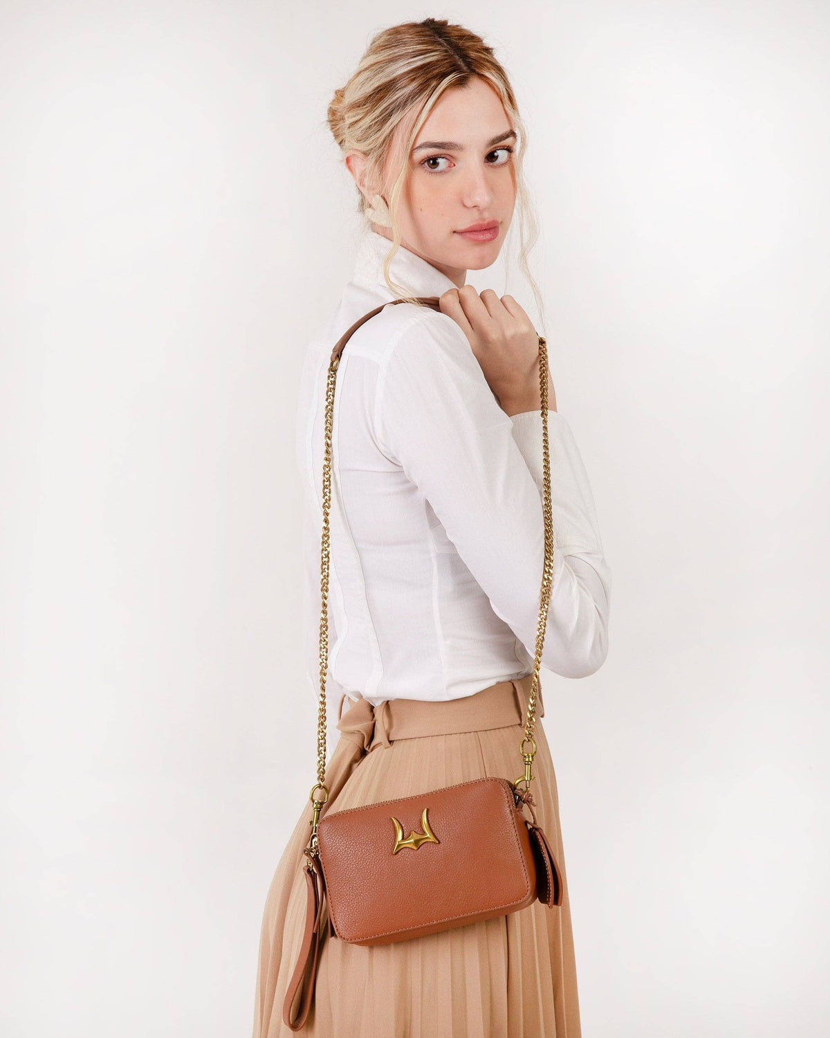 Myra Bag - Loyal West Shell Crossbody tasje cognac bruin