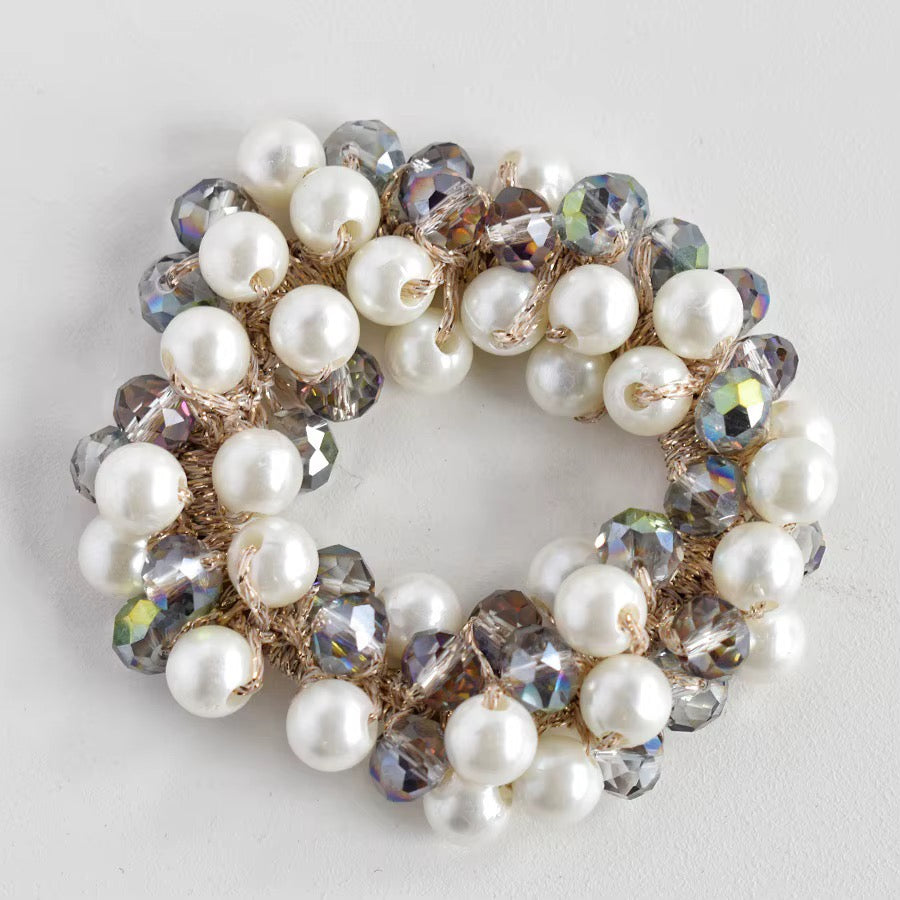 FMH - Glitterelastiek Pearl Party parels en glitterkralen (div. kleuren)